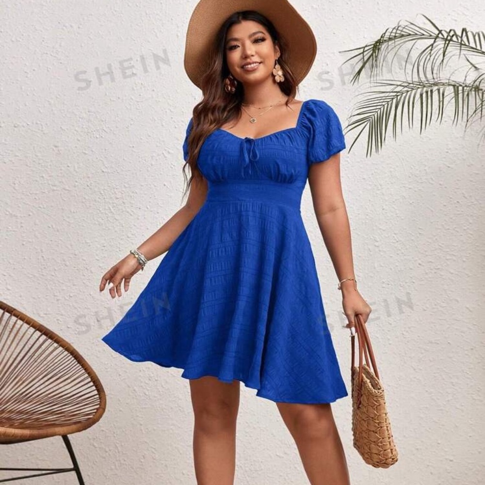 SHEIN Royal Blue Flowy Dress 2x NWOT